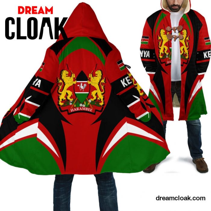 Wonder Print Clothing - Kenya Action Flag Cloak RLT7 Unisex / S / Art Official Cloak Merch