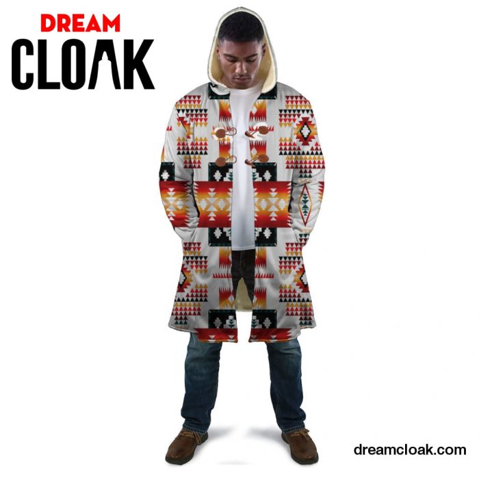 White Tribes Pattern Native American Cloak LT10 Unisex / S Official Cloak Merch