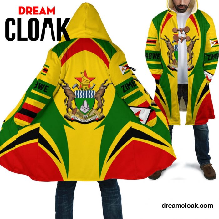Wonder Print Clothing - Zimbabwe Action Flag Cloak RLT7 Unisex / S / Art Official Cloak Merch